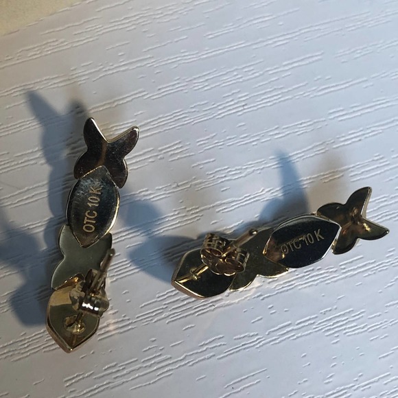 Vintage 90s JcPenney OTC 10K White Gold XO Bracelet & Earrings Set - Picture 12 of 15